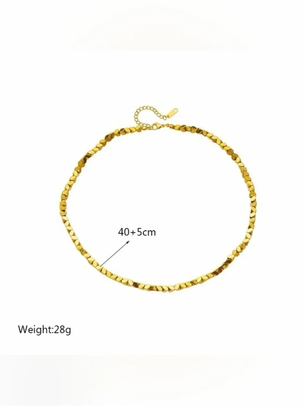 Gold Tone Faceted Beaded Necklace Quiet Luxury Style